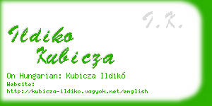 ildiko kubicza business card